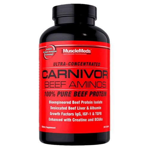 Musclemeds carnivor beef aminos 300 tabletas aminoácidos a base de carne