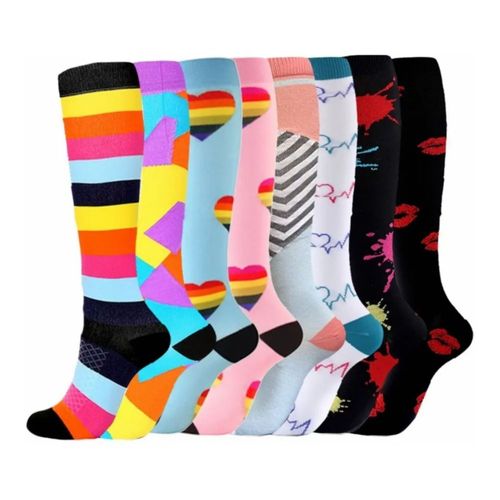Calcetines De Compresión Mujer 8 Pares S/M Multicolor
