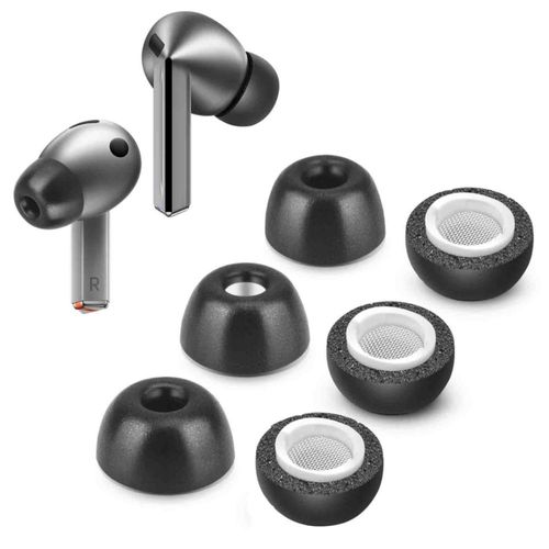 Puntas de espuma Tang Town para Samsung Galaxy Buds 3 Pro 3 pares negras