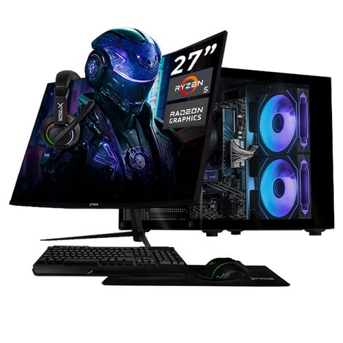 Xtreme pc radeon vega ryzen 5 16gb ssd 1tb monitor 27 black