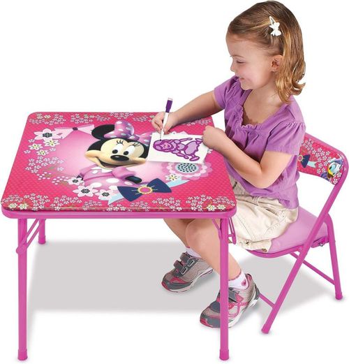 Juego de mesa y silla de Minnie Mouse para niños pequeños de 24 a 48 m