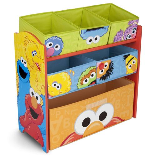 Organizador de juguetes de Sesame Street con 6 compartimentos, de Delt