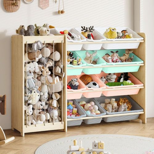 Organizador de juguetes para niños, organizador 2 en 1 para peluches y