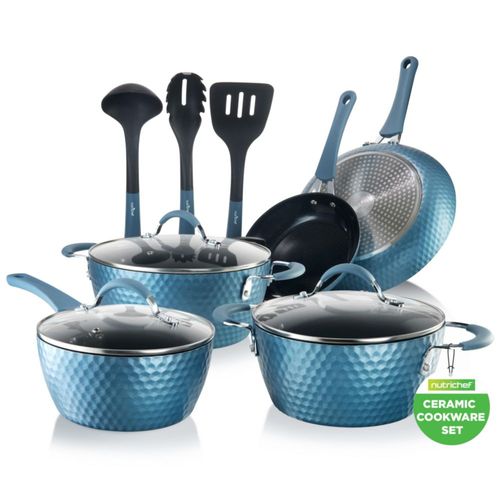 Juego de ollas y sartenes NutriChef de 11 piezas - Juego de utensilios