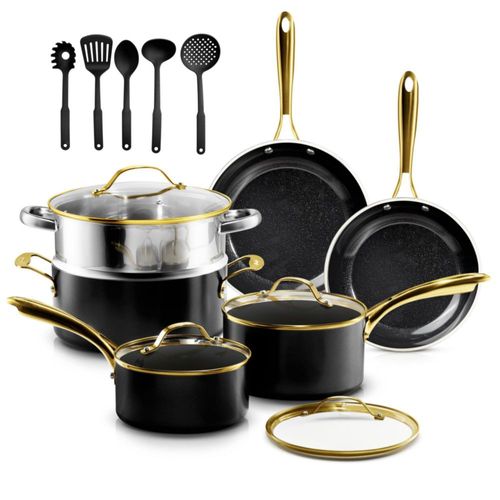 Juego de utensilios de cocina de cerámica Gotham Steel de 15 piezas, a