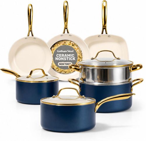 Juego de utensilios de cocina de cerámica Gotham Steel de 12 piezas, a