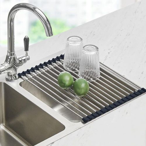 Escurridor de platos enrollable Seropy para colocar sobre el fregadero