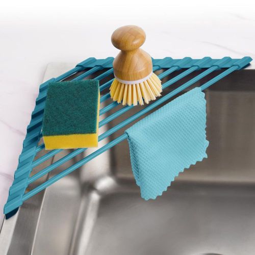 Escurridor de platos triangular compacto Tomorotec con revestimiento d