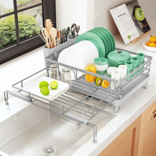 Escurridor de platos extensible Kitsure: escurridor de platos resisten