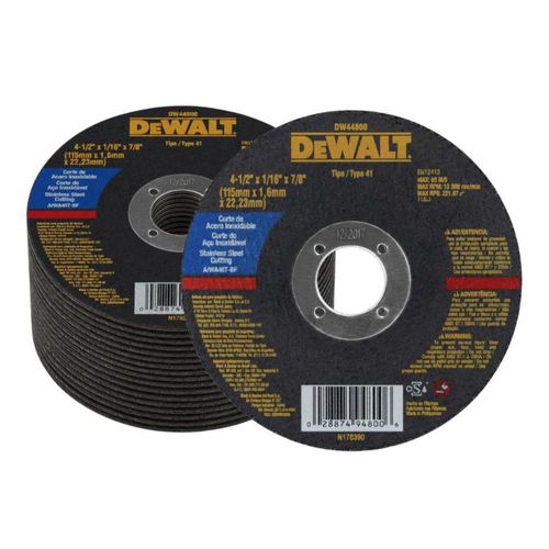 DISCO DE CORTE LINEA NEGRA 4 1/2" TIPO 41 PARA ACERO DW44800 25 PZ
