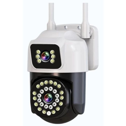 Cámara De Seguridad Exterior 360° Ptz Wifi 8mp negra blanca
