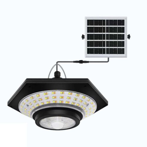 Lámpara Solar Exterior De Pared Sensor Luz Led R 228 Negro