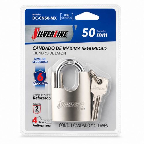 Candado de Máxima Seguridad 50 mm Silverline