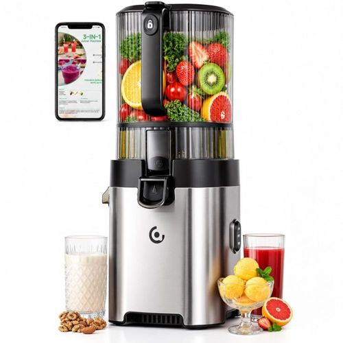 Exprimidor AMZCHEF de 17 cm para fruta entera prensado en frío lento