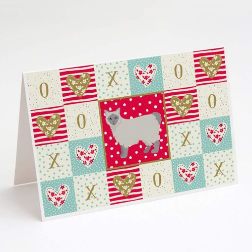 Tarjetas de felicitación Caroline's Treasures - Pack de 8 (5×7) rojo