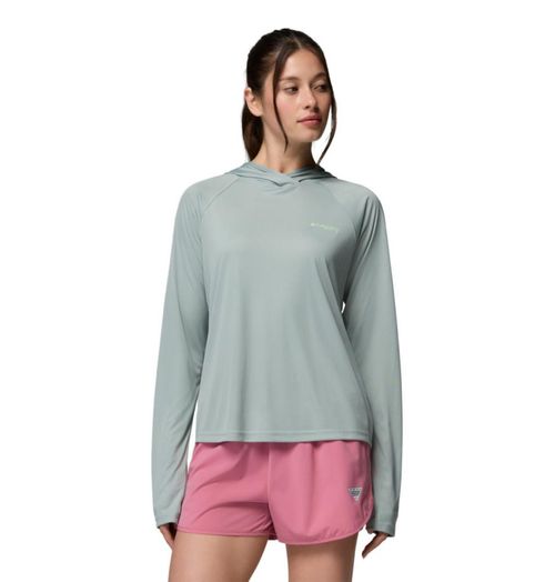 Sudadera con capucha Columbia PFG Tidal II Mujer Niagara/Logo