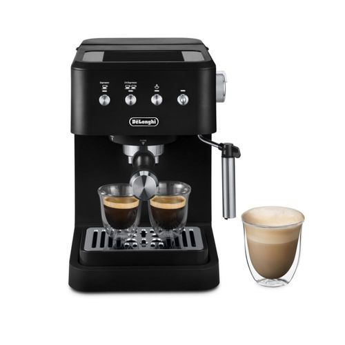 Máquina de espresso De'Longhi negro mate con espumador de leche