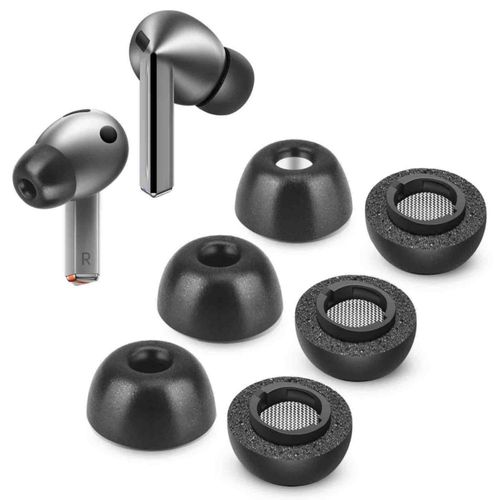 Almohadillas de espuma viscoelástica Tang Town para Galaxy Buds 3 Pro 3 pares negras