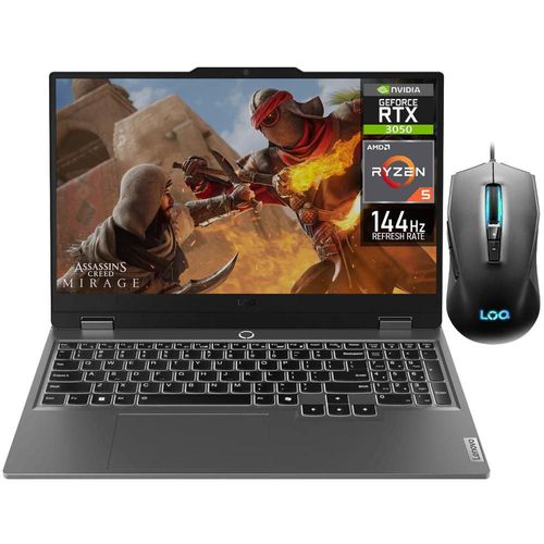 Laptop gamer lenovo loq rtx 3050 ryzen 5 16gb 512gb mouse