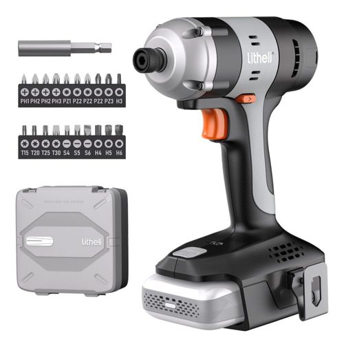 Destornillador de impacto LiTHELi 20V 2.0Ah 1/4" Kit