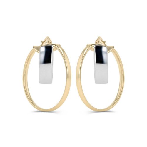 Arracadas Oro Amarillo Y Blanco 10K (20Mm Aprox)