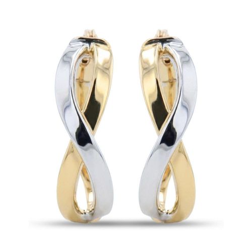 Arracadas Oro Amarillo Y Blanco 10K (16 X 12Mm Aprox)