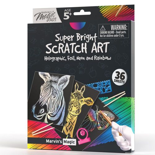 Kit de Arte Rasca y Descubre Marvin's Magic Arcoíris 36 Hojas
