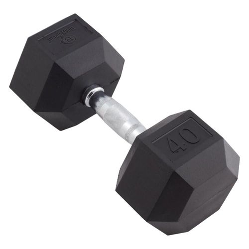 MANCUERNA Body Sport 18 kg con recubrimiento de goma hexagonal