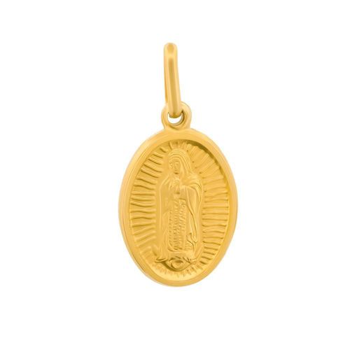 Medalla dije virgen de guadalupe 1.5 cm oro sólido 14k