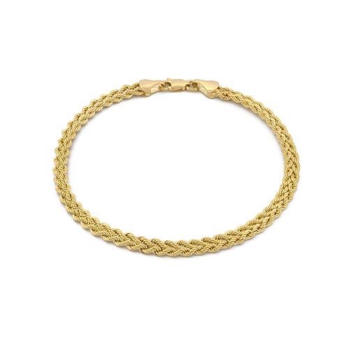Pulso trenzado oro sólido 14k