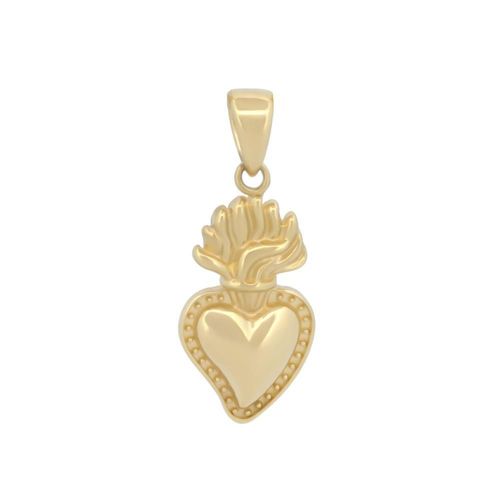 Dije corazón de jesus oro sólido amarillo 10k
