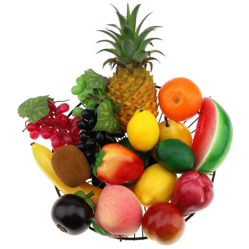 Frutas artificiales Meiwlong 18 piezas de aspecto real (plástico)