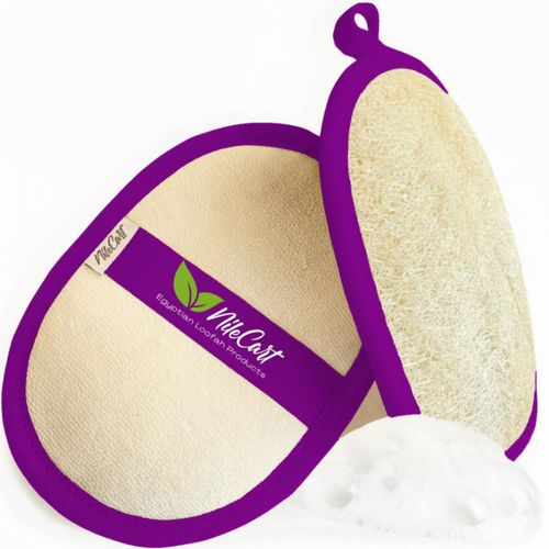 Esponja de lufa natural NileCart violeta – paquete de 2 (17 cm)