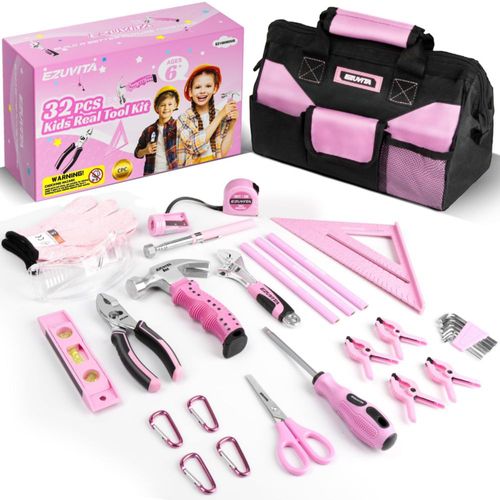 Set de Herramientas EZUVITA 32 Piezas Rosa Talla Infantil 6+