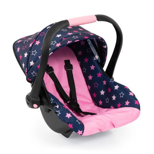 Asiento de Coche para Muñecas Bayer 46 cm Azul Marino con Estrellas – Portátil y Balanceador