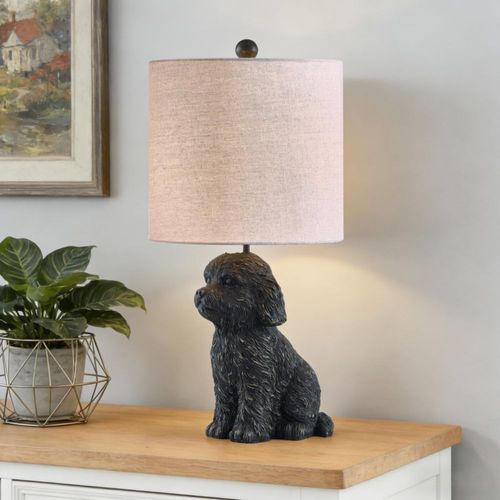Lámpara de mesa Crestview Collection 61 cm Doodle Dog en bronce
