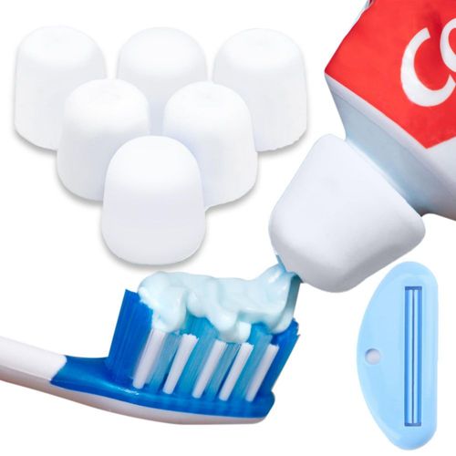 Tapones para pasta de dientes Tilcare pack de 6 silicona blanca sin BPA