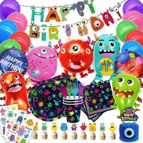 Paquete de Decoración para Fiesta de Cumpleaños de Monstruos oneBest