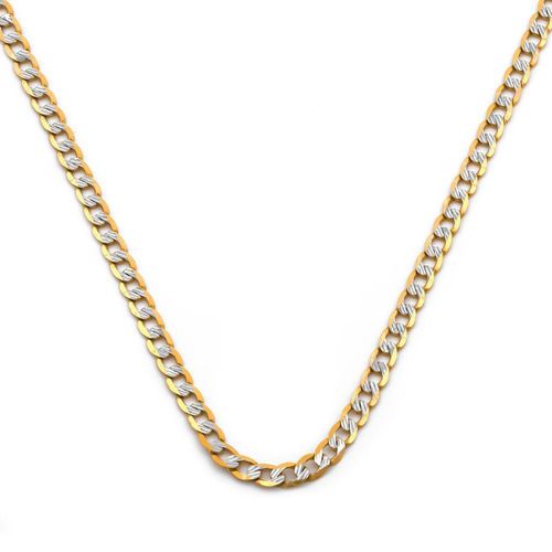 Cadena barbada diamantada 2 mm oro italiano sólido 10k 55 cm