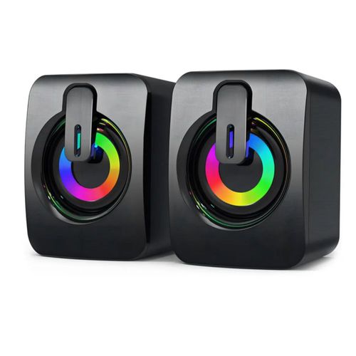 Bocina Rgb De Bocina De Multimedia Para Computadora Led, Color Negro