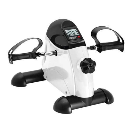 Mini Bicicleta Estática Rehabilitación Entrenamiento Ajustable con Pantalla LED Blanco