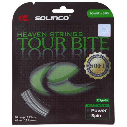 Cuerda de Tenis Solinco Tour Bite Soft Plata Claro 122 m