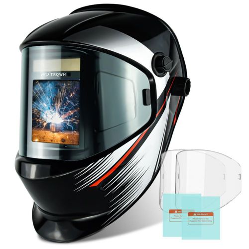 Casco de soldadura TRQWH auto‑oscurado color real y energía solar