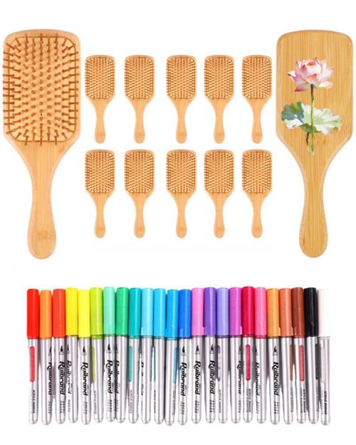 Kit de Pintura para Cepillos de Cabello HAPPYER 6 Piezas con Marcadores