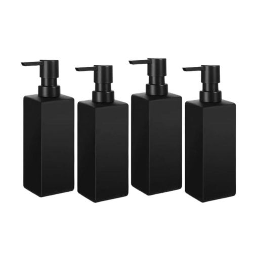 Dispensador De Jabón Rellenable 350ml 4pzs Negro