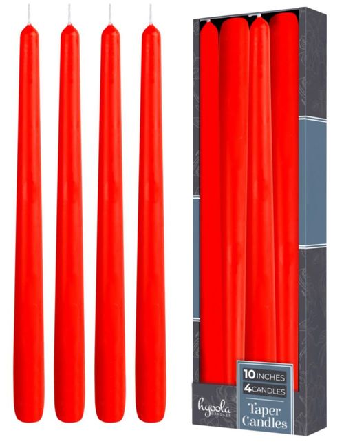 Velas de pilar Hyoola 25 cm Rojo 4 unidades sin goteo