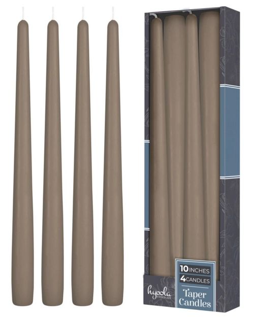 Velas de Pilar Hyoola 25 cm Gris Taupe (Pack de 4)