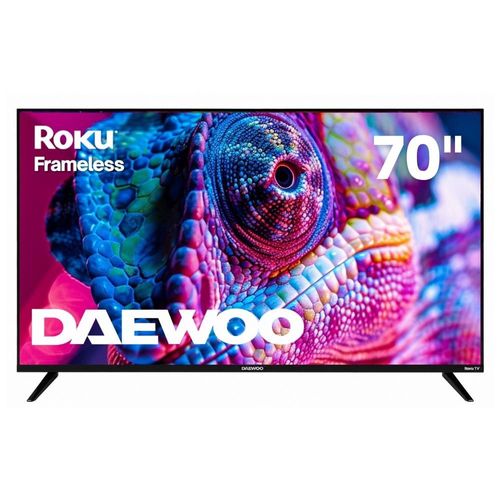 Daewoo Pantalla Televisión Smart TV 70 Pulgadas LED 4K UHD Roku Frameless Dolby Audio 4 HDMI 2 USB 1 AV DAW70UR