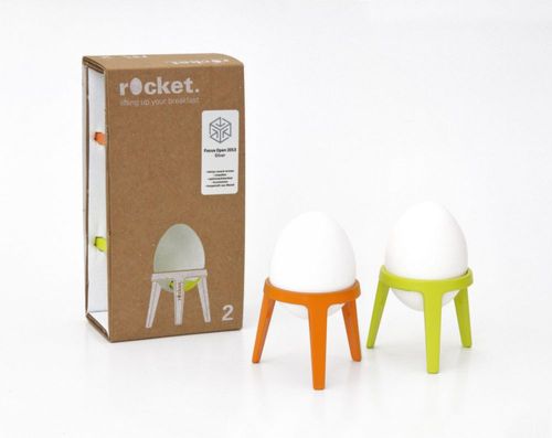 Set de Porta Huevos Brainstream Rocket Trípode Lima Naranja 2 Piezas