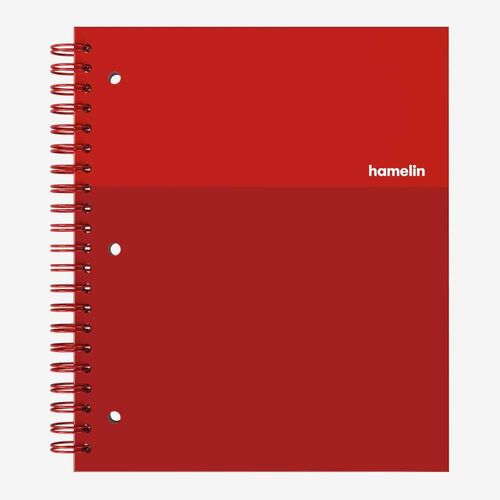 Cuaderno Hamelin 22x28 cm Espiral Tapa Dura Rojo Rubí